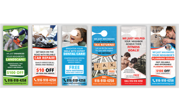 1000 Full-Color Double-Sided Door Hangers - Premium 4.25x11 14pt Card Stock